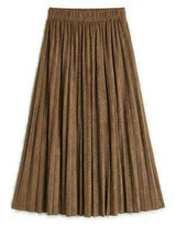 Midi Length Crinkle Pleating Skirt