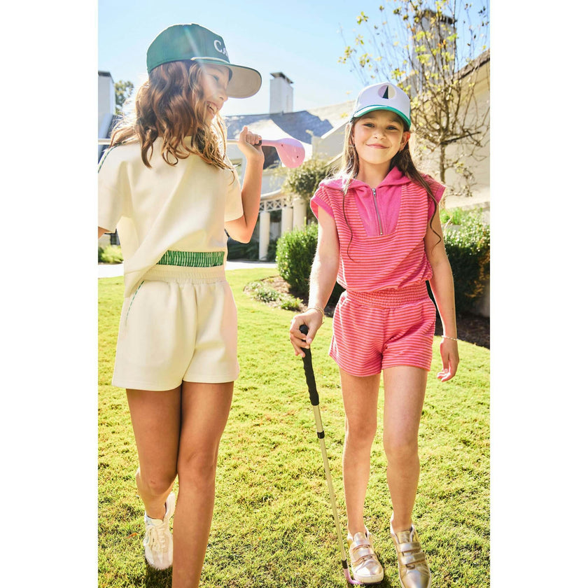 Wynne Romper Pink/Orange French Terry