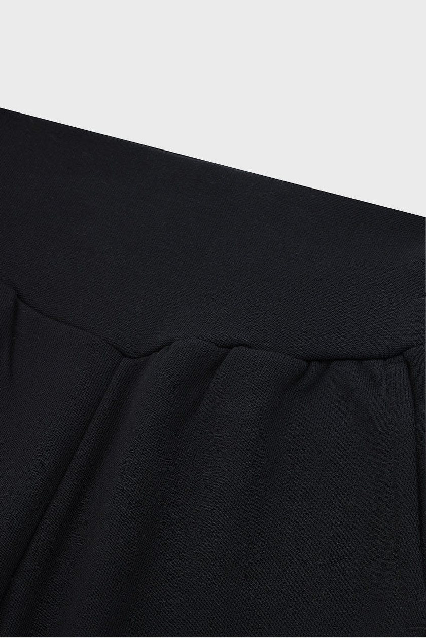 Cotton High Waisted Wide Leg Sweatpant With Raw Hem