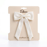 Ivory Satin Long Tail Hair Clip