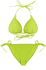 Teen Two-Piece Swimsuit, Mini Triangle & Bikini - Waffle Lime