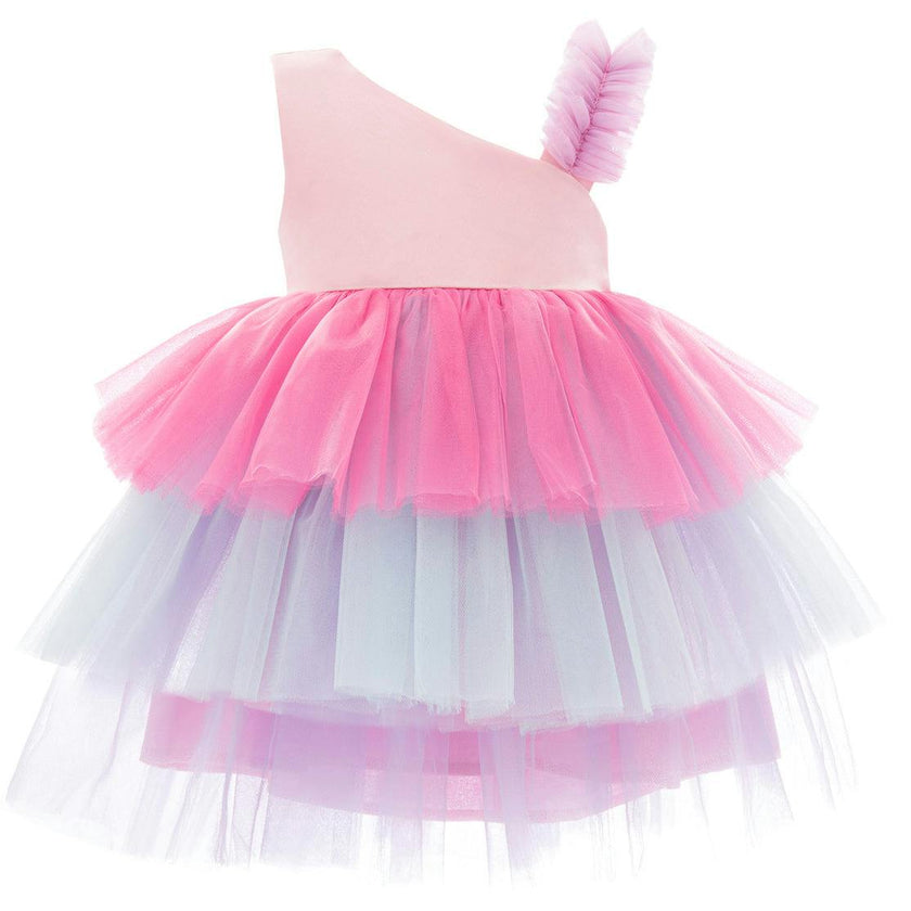 Pink Cakepop Multicolor Layered Tulle Dress