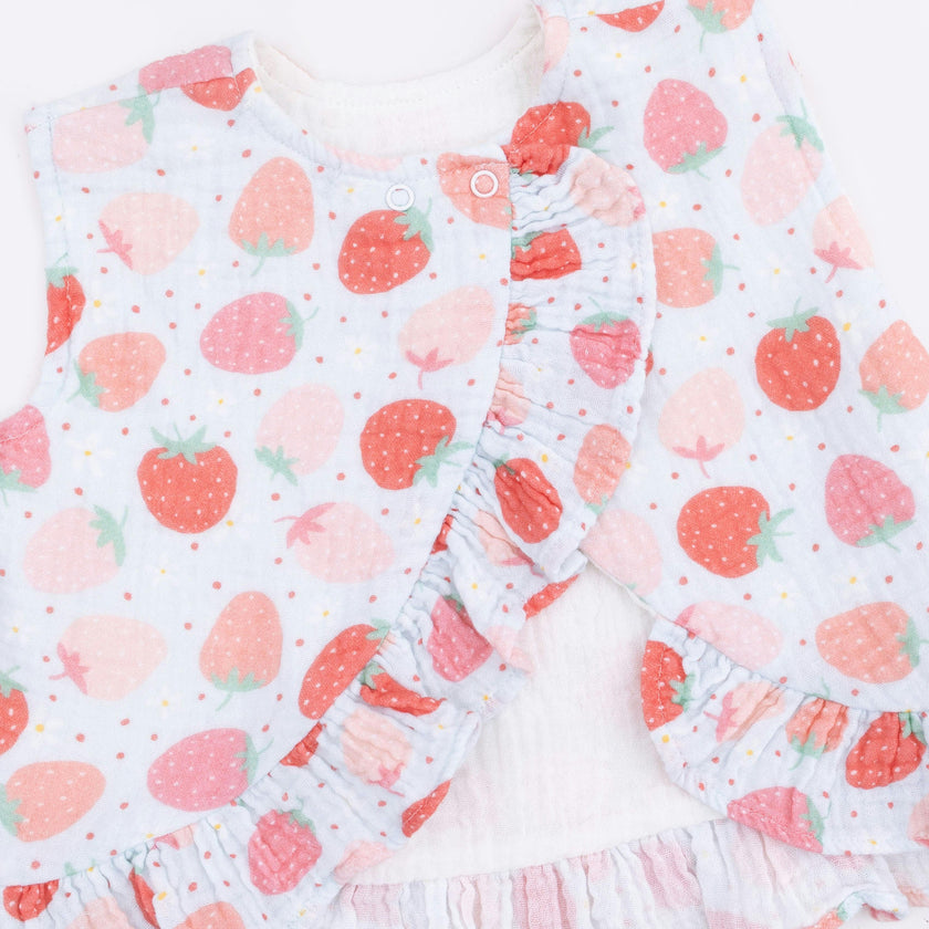 Strawberry Bliss - Ruffle Back Top & Bloomer
