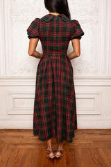 Sophia Dress in Evergreen Plaid