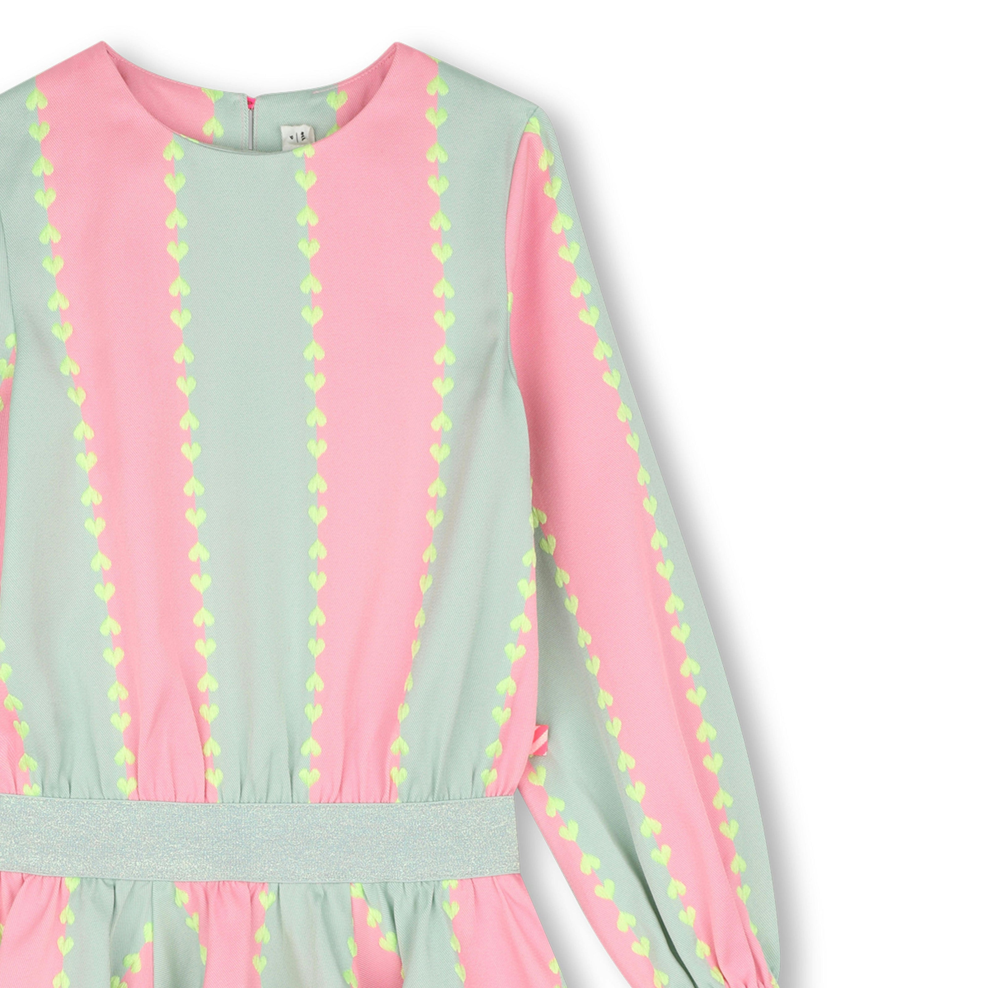 Pink Striped Jacquard Glitter Dress