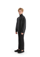 Black Button-Up Ribbed Sweater
