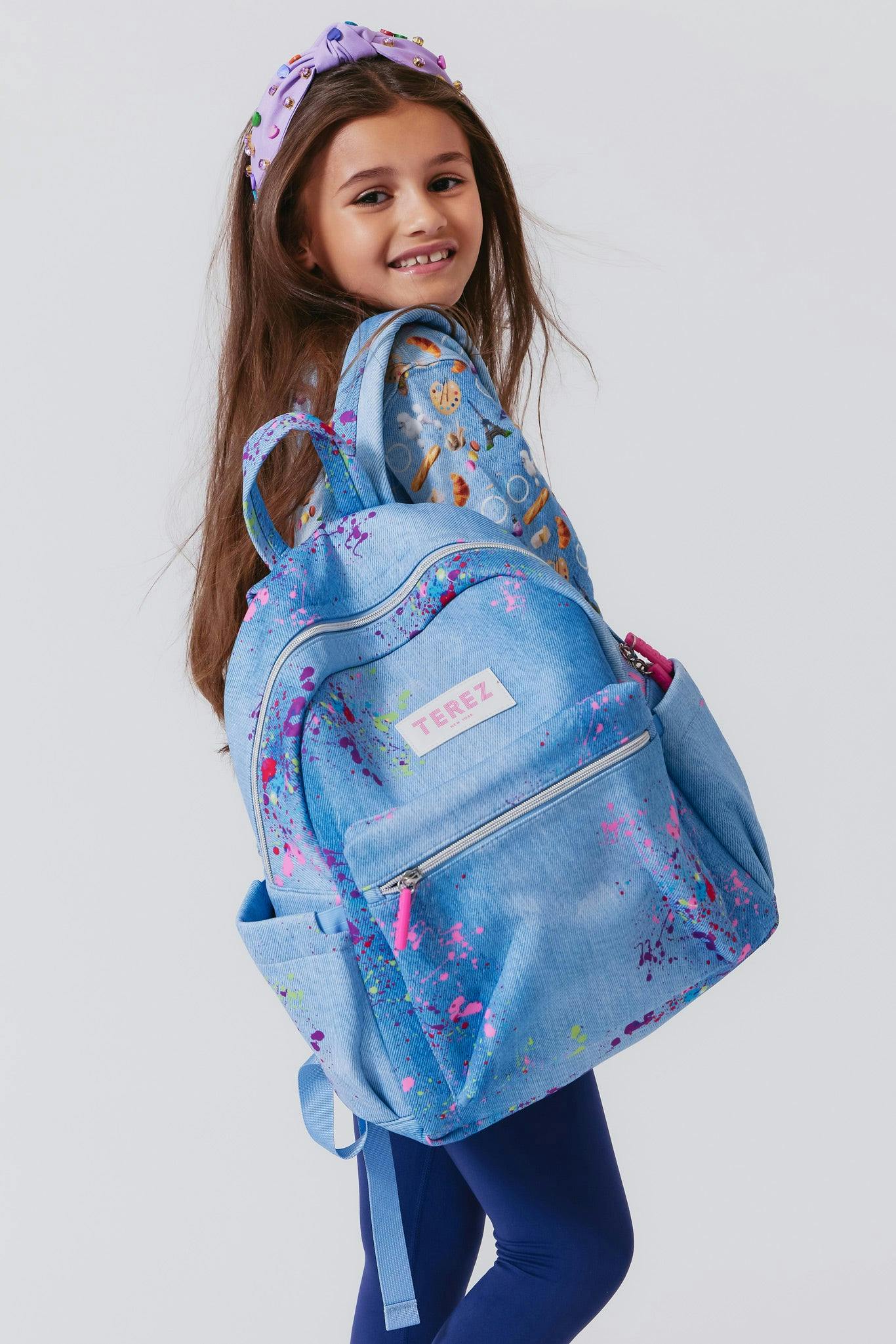 Girls Adjustable Shoulder Strap Zipper Backpack