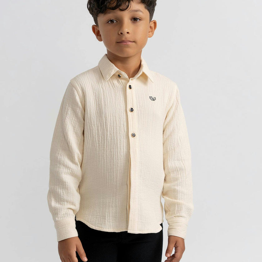 Crest Emboidered Shirt Off White