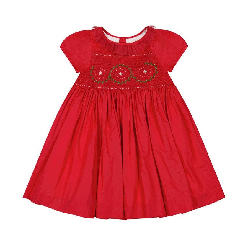 Sofia Red Smocked Dress