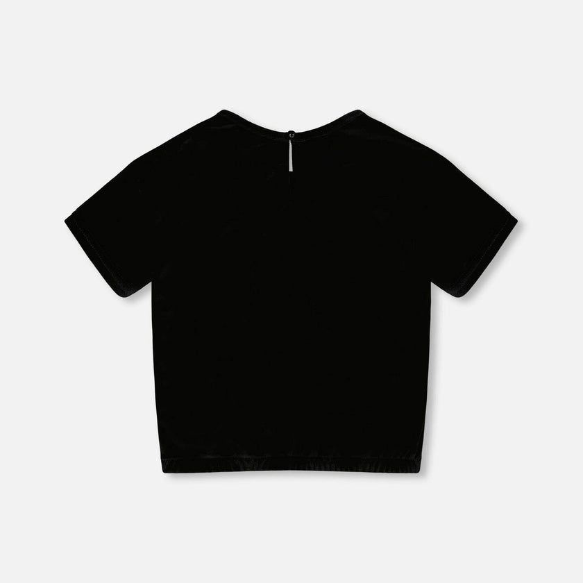 Short Sleeve Stretch Velour Top