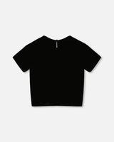 Short Sleeve Stretch Velour Top