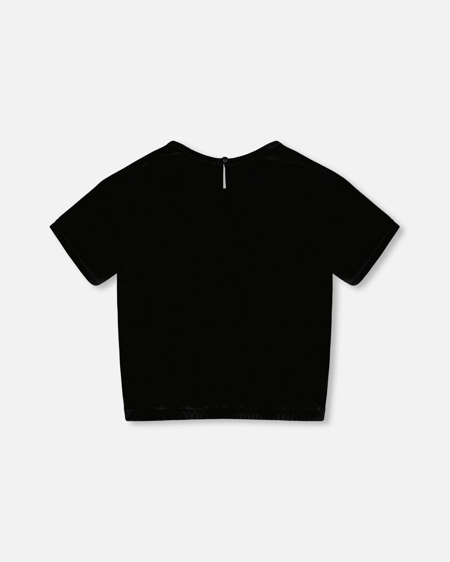 Short Sleeve Stretch Velour Top
