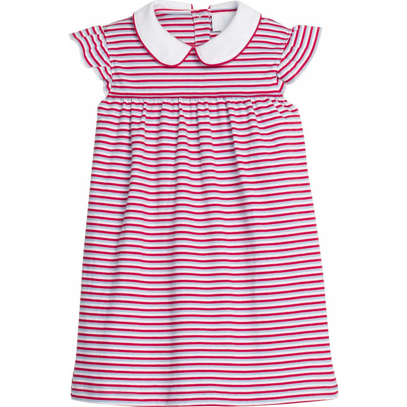 Angel Sleeve Peter Pan Dress - Americana Stripe