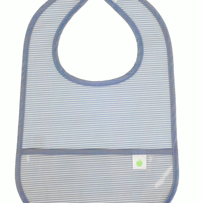 The Wipe It Bib in Navy Mini Stripe