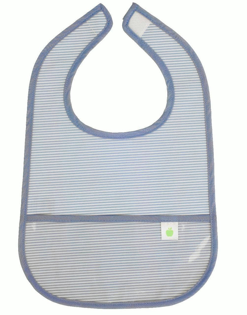 The Wipe It Bib in Navy Mini Stripe