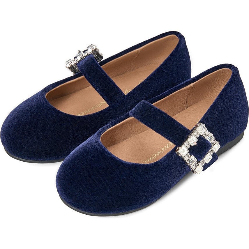 Amanda Velvet Wide Strap Square Buckle Mary Jane Shoes
