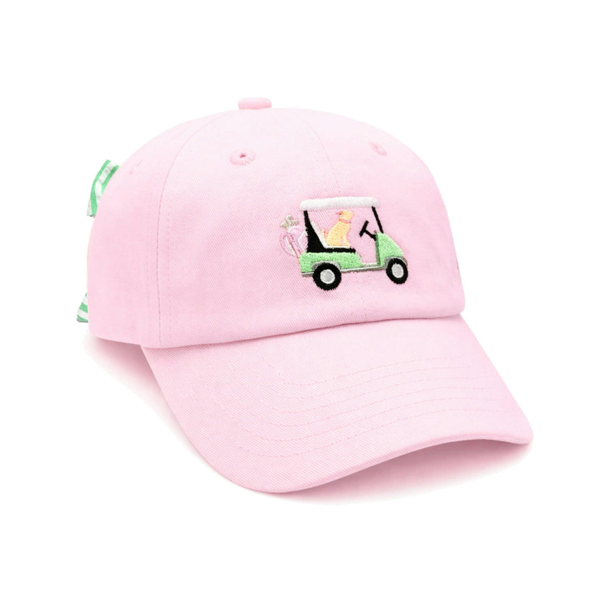 Dog in Golf Cart Bow Baseball Hat
