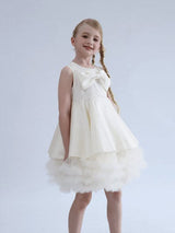 Ivory Anastasia Bow Tulle Dress