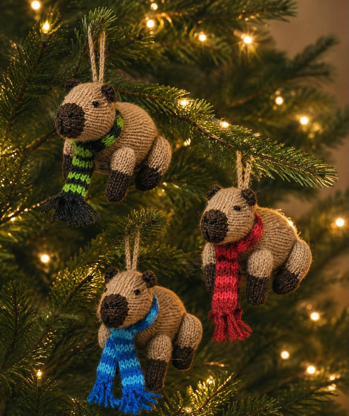 Capybara Ornaments, set of 3