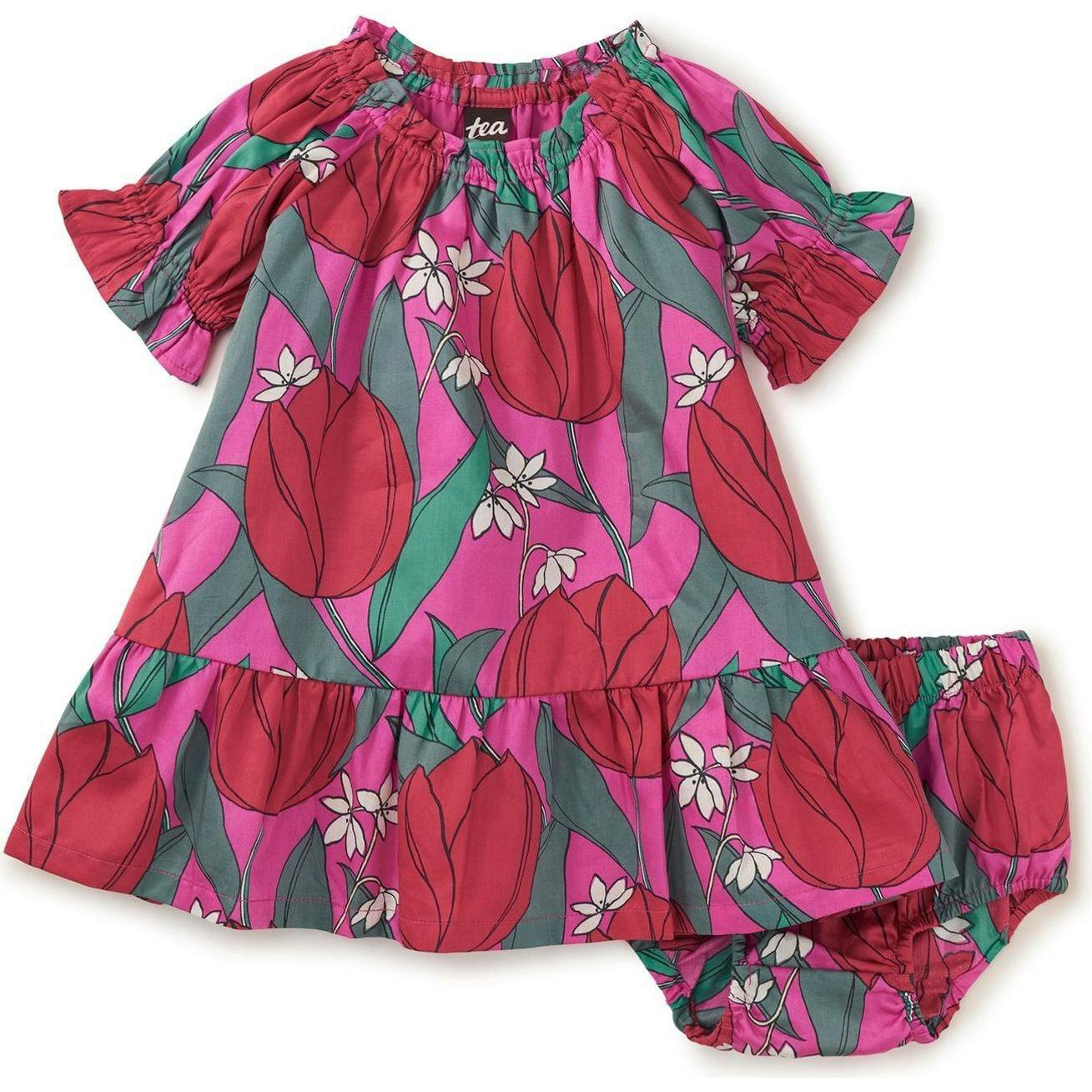 Puff Sleeve Baby Dress, Pink