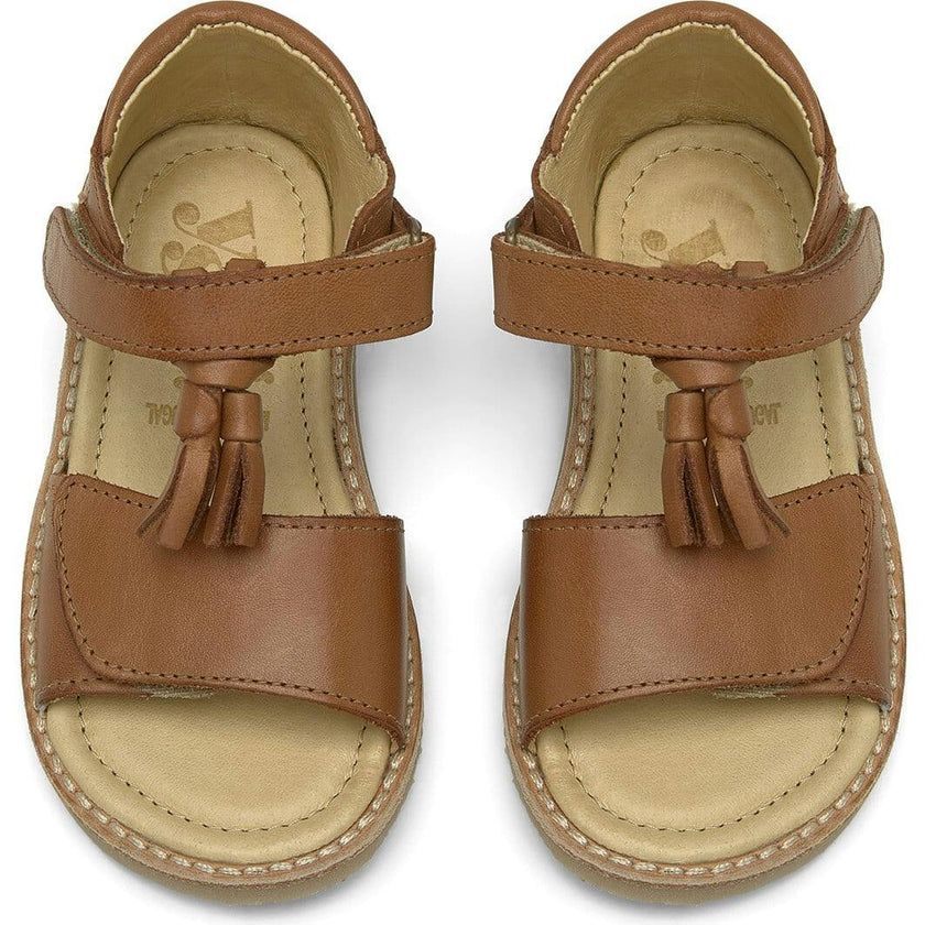 Flo Velcro Tassel Sandal, Brown