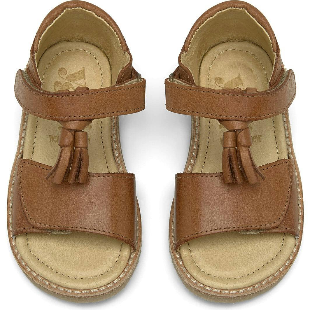 Flo Velcro Tassel Sandal, Brown