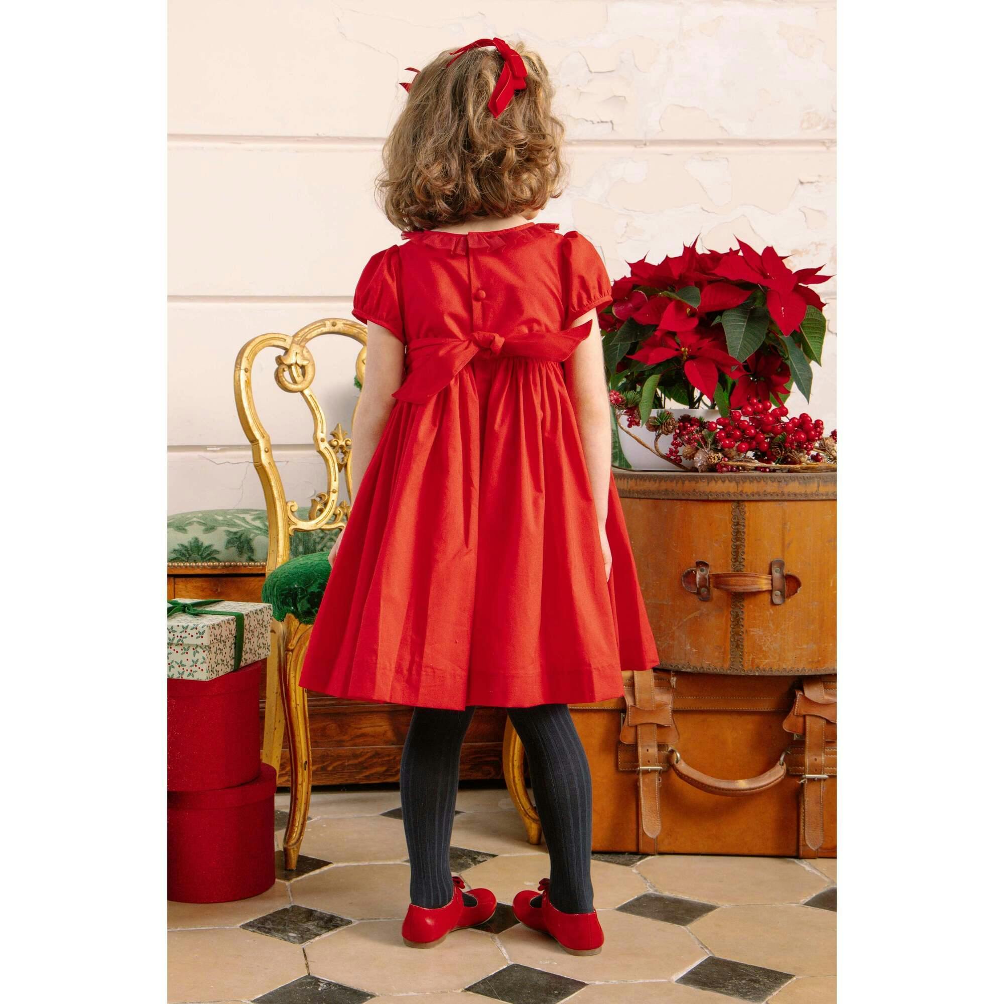 Sofia Red Smocked Dress