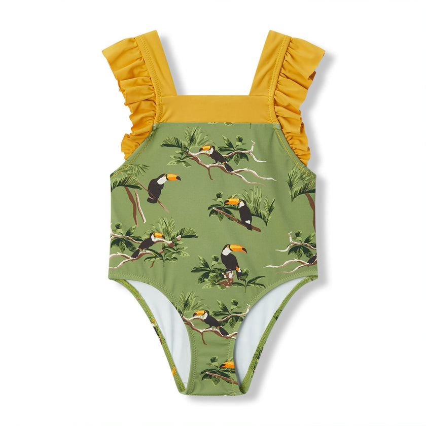 Ruffle Square Neck Swimsuit