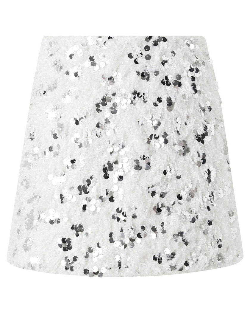 Chrissy Feather Sequin Mini Skirt
