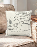 Cushion Cover PEANUTS ROCK Cotton Black / White 20 x 20in