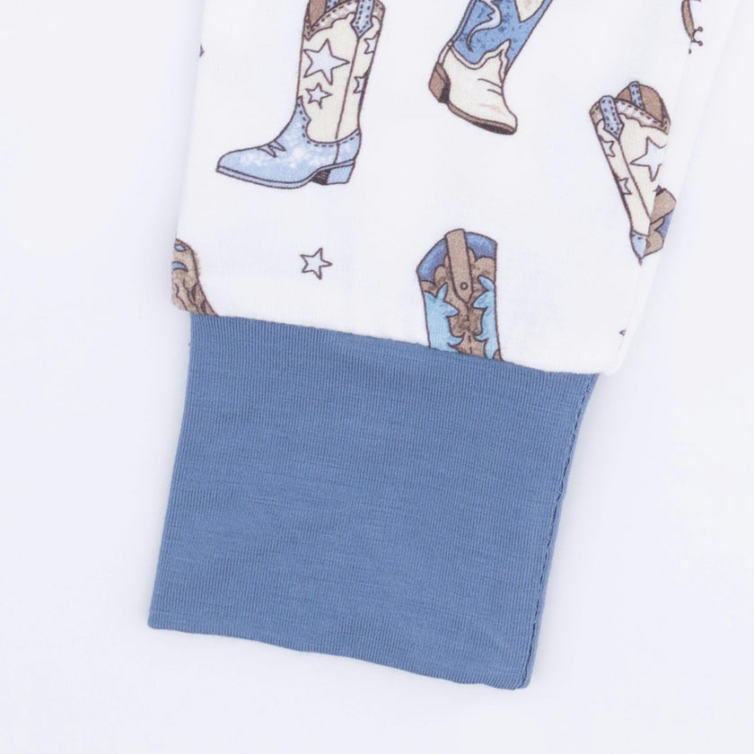 Cowboy Boots - Short Sleeve Loungewear Set
