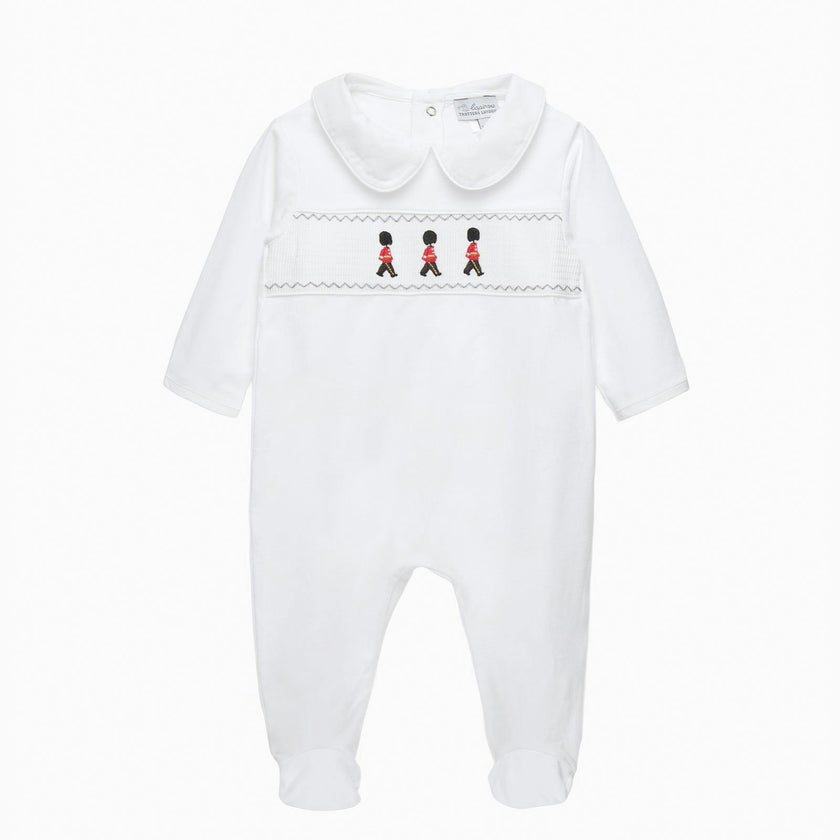 Baby Smocked Onesie in Guardsman