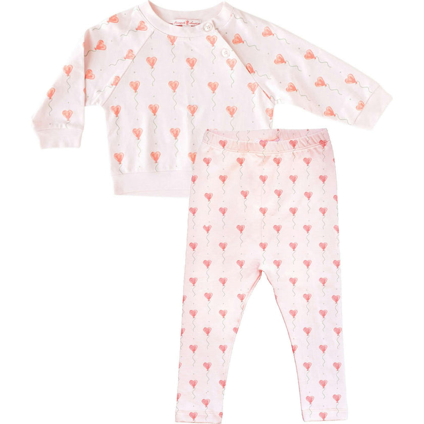 Pink Heart Balloon Legging Set