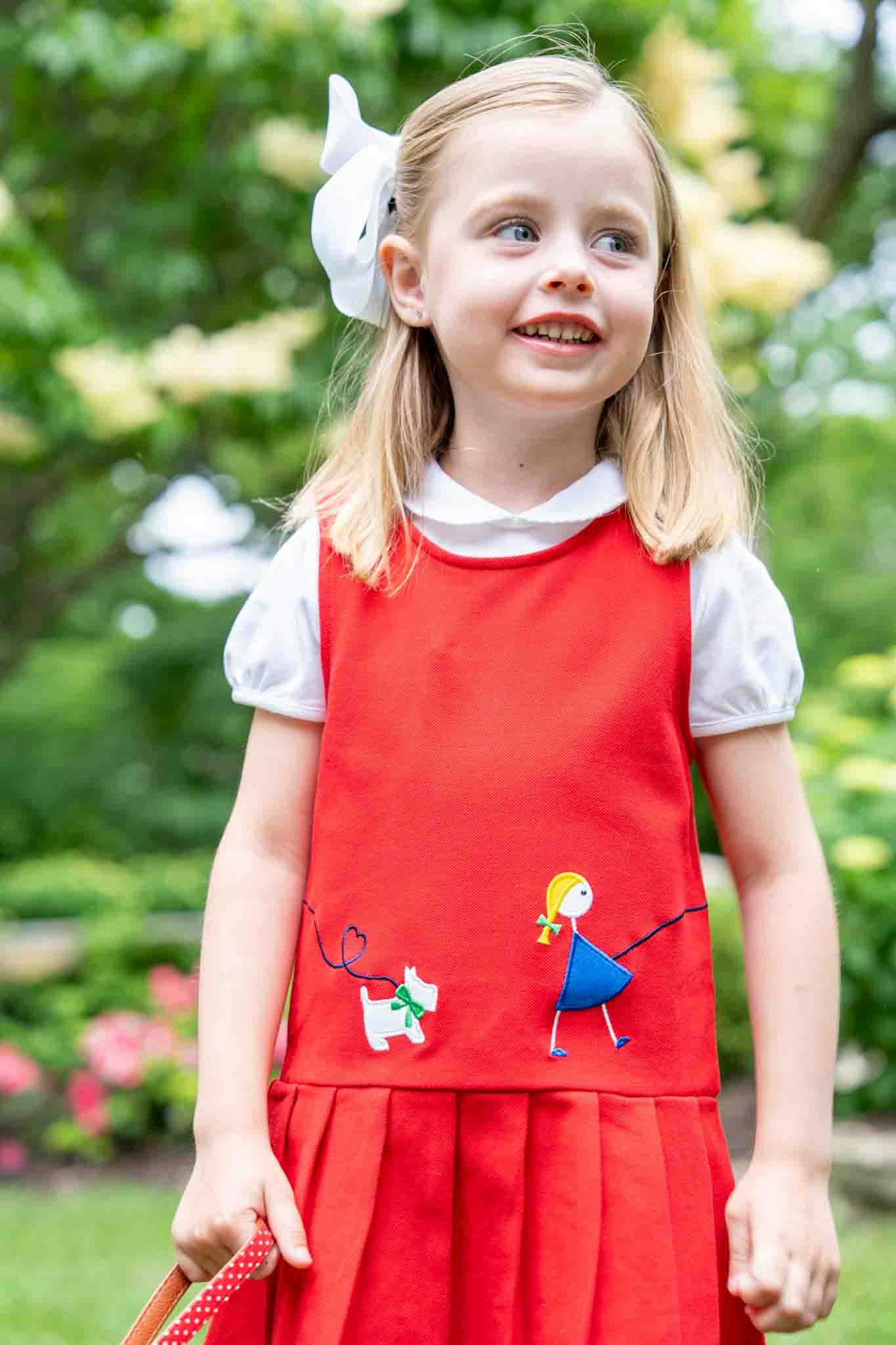 Pique Knit Jumper With Girl Walking