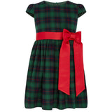 Joy Plaid Satin Bows Occasion Party Dress