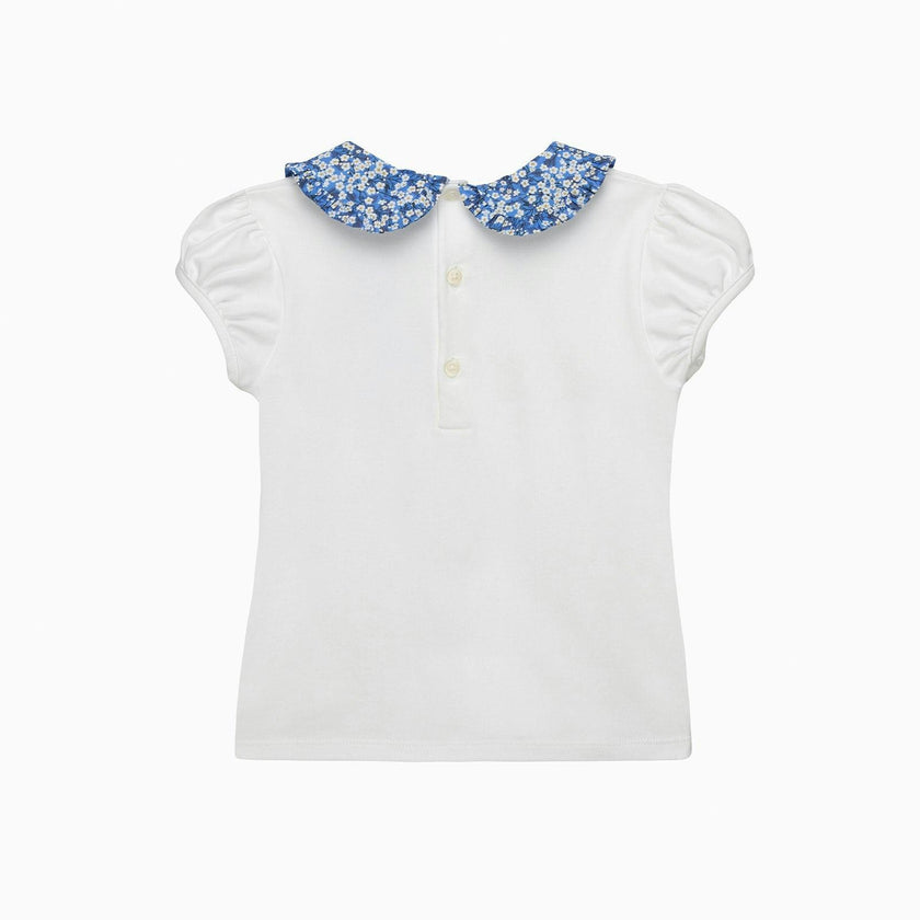 Pie Crust Jersey Top in Blue Mitsi Valeria