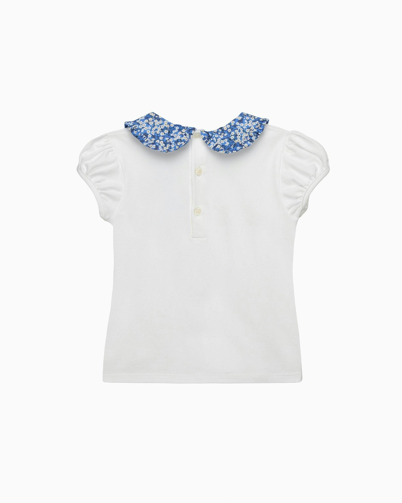 Pie Crust Jersey Top in Blue Mitsi Valeria
