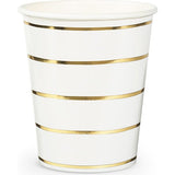 Gold Frenchie Striped 9 oz Cups