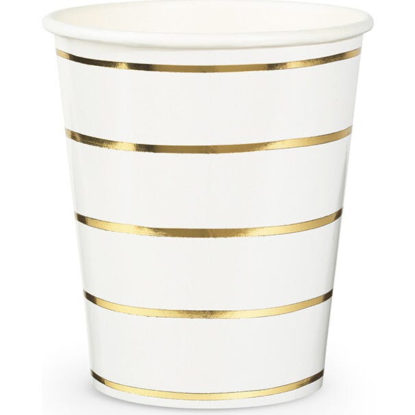 Gold Frenchie Striped 9 oz Cups