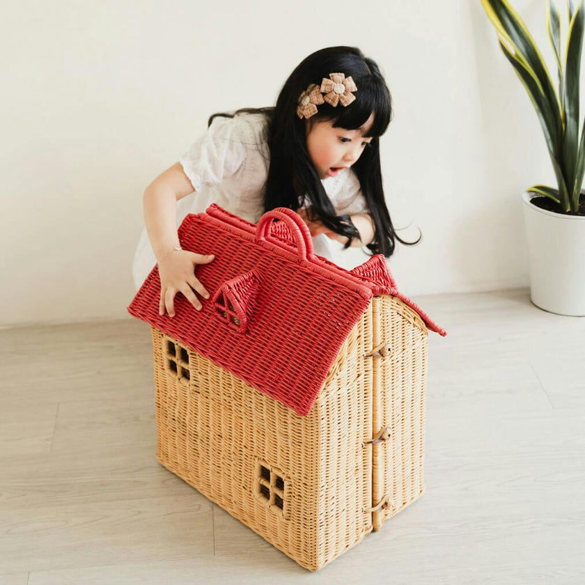 Handcrafted - Amy Dollhouse Tote - Rattan Wicker