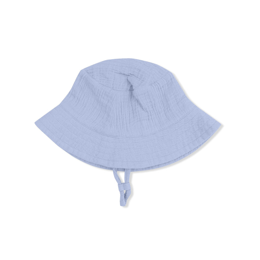 Solid Muslin Blue Blizzard - Bucket Hat