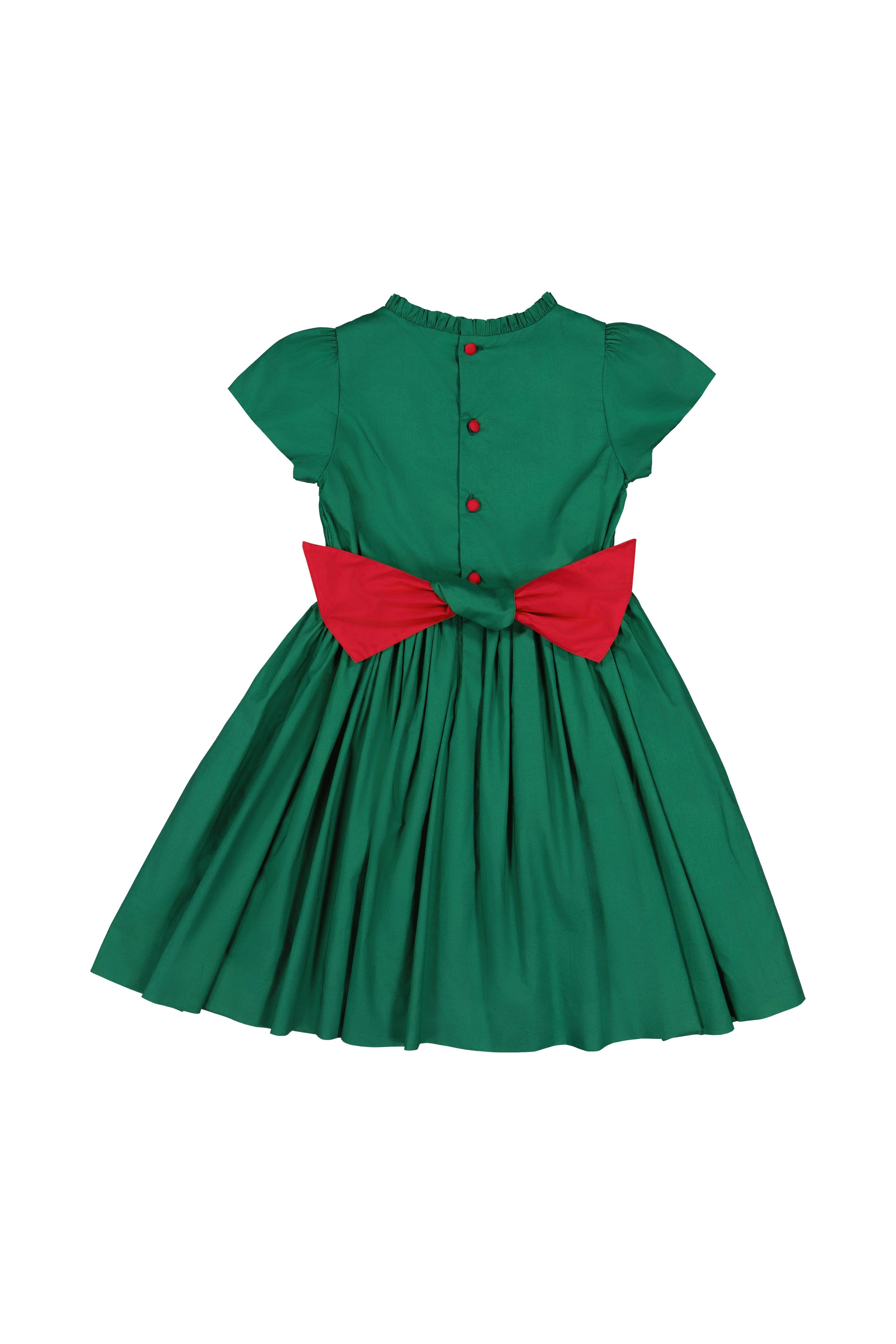 PERLA GREEN SMOCKED DRESS