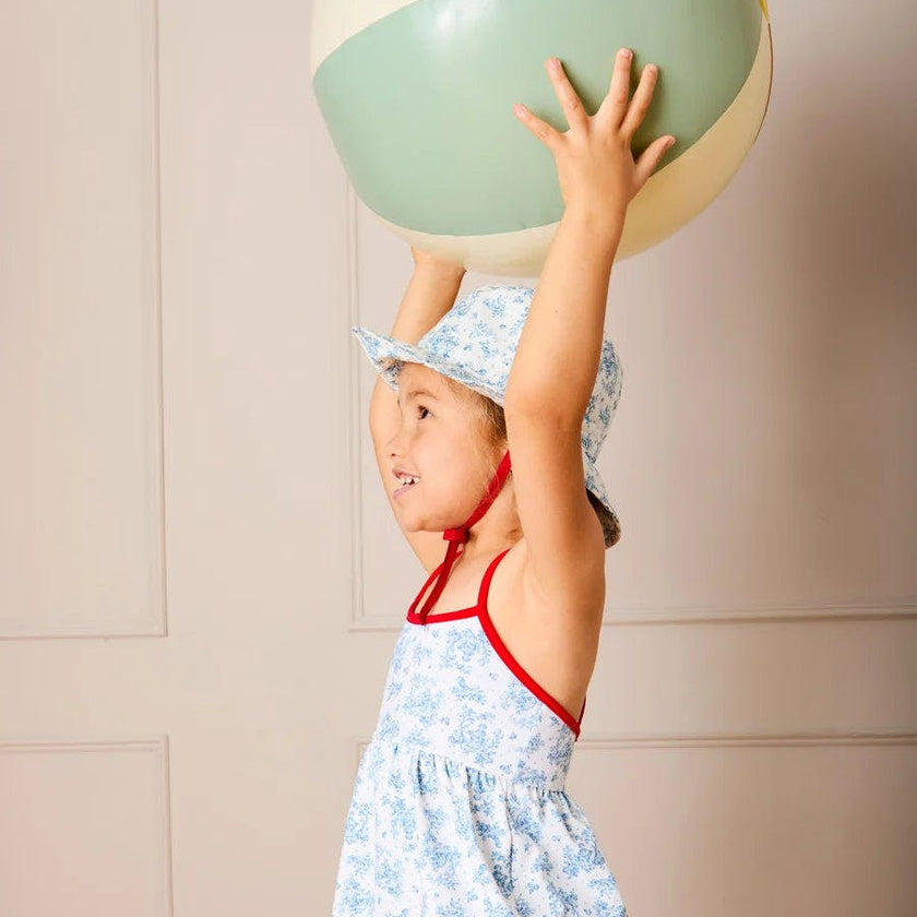 Audrey Toile Beach Hat in Blue (S-L)
