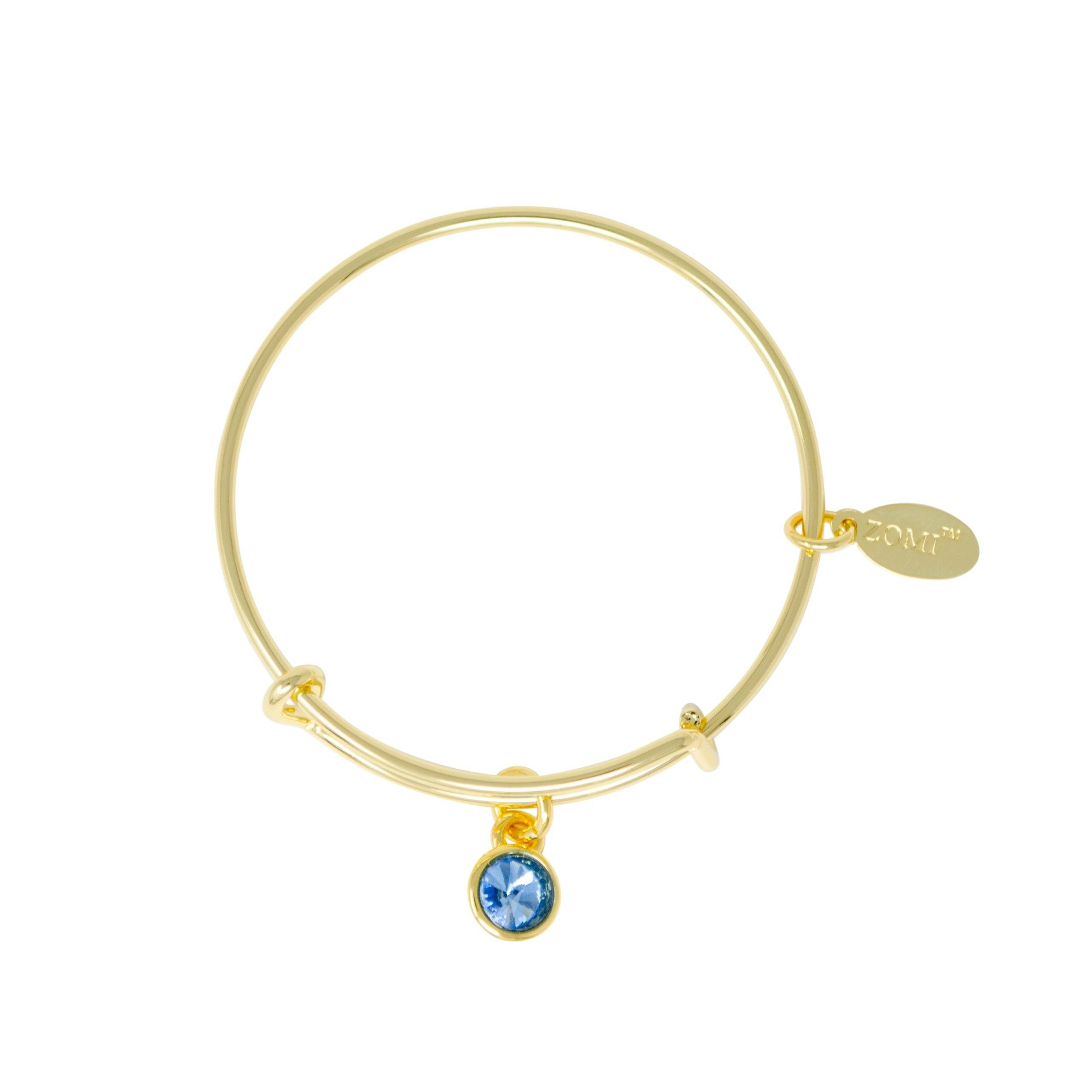 March Birthstone Bangle Bracelet