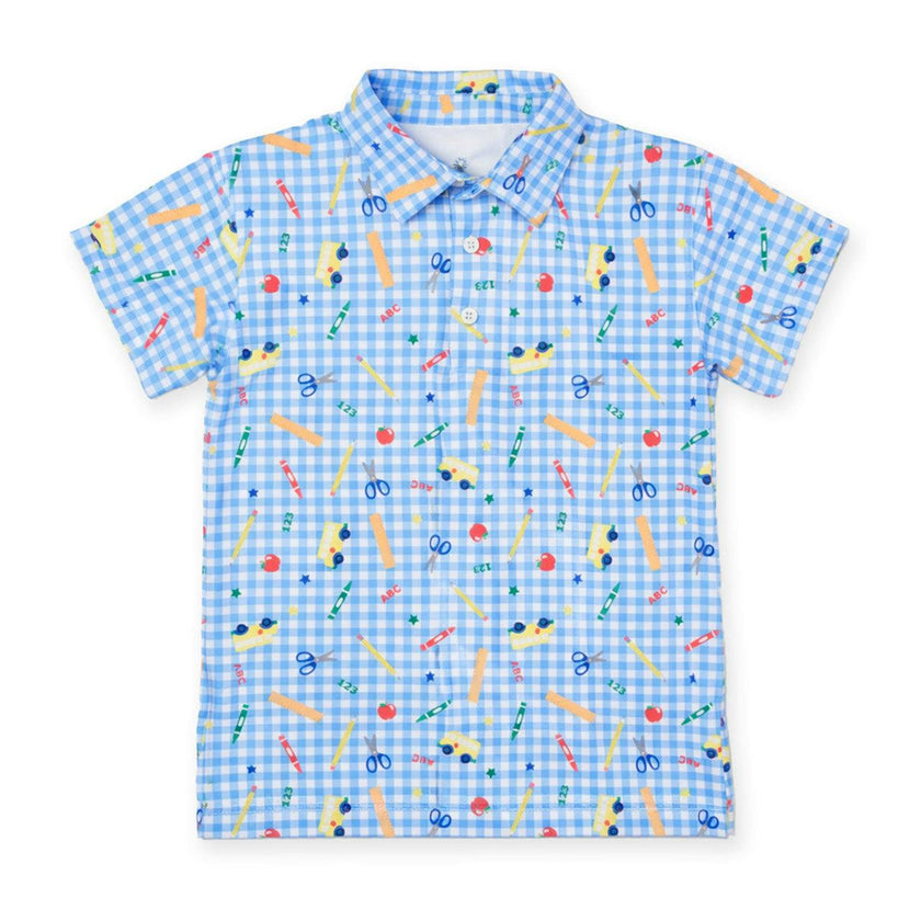School Print Performance Knit Polo