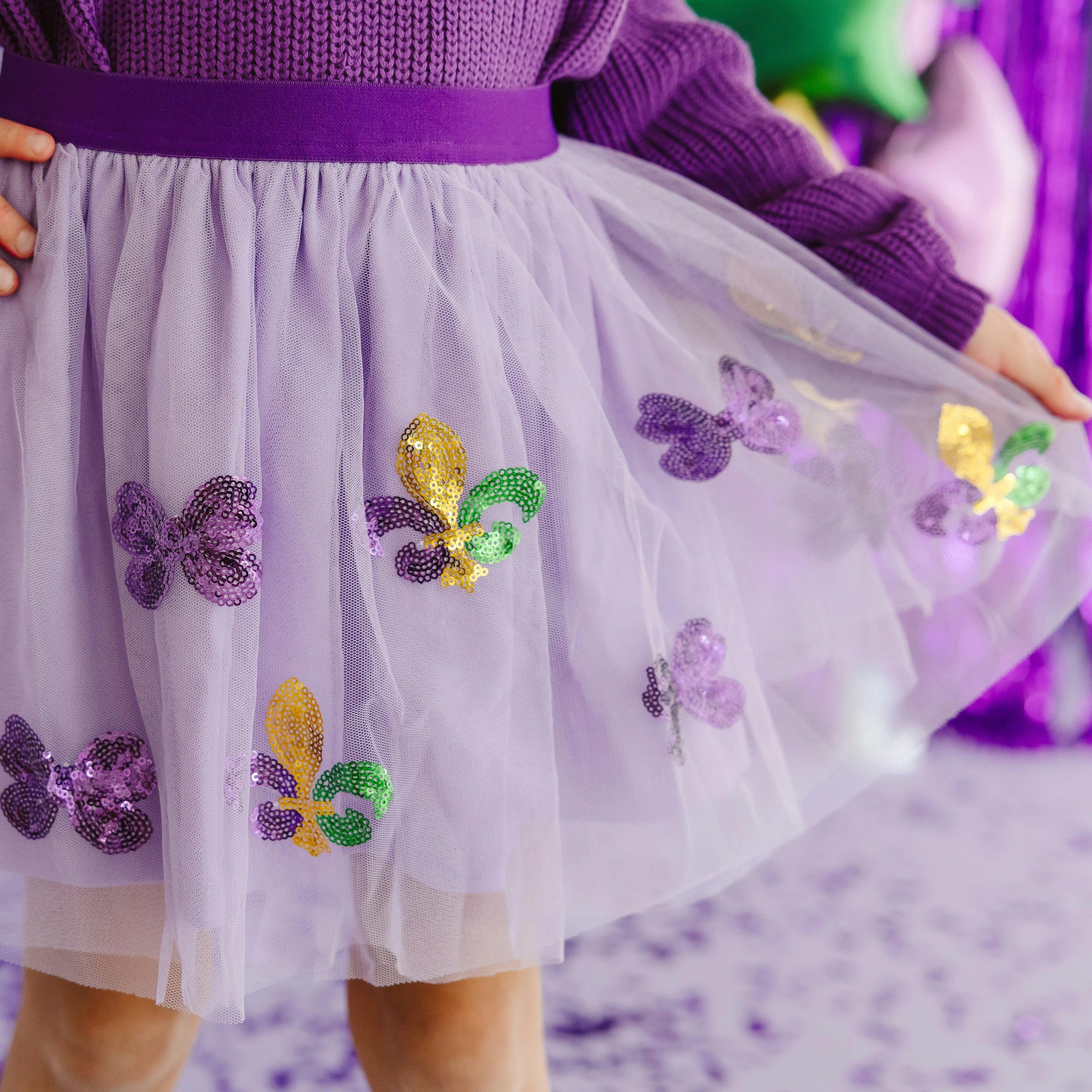 Fleur De Lis Sequin Mardi Gras Tutu