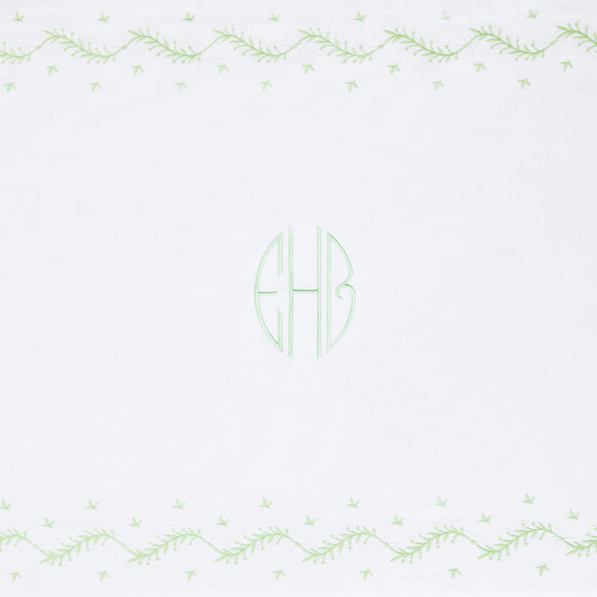 Embroidered Crib Sheet - Meadow