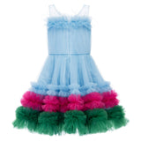 Blue Granada Ruffle Tulle Dress