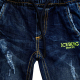 Neon Pop Logo Distressed Jeans