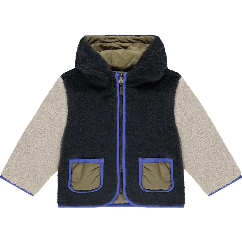 Reversible Colorblock Soft Fleece Jacket